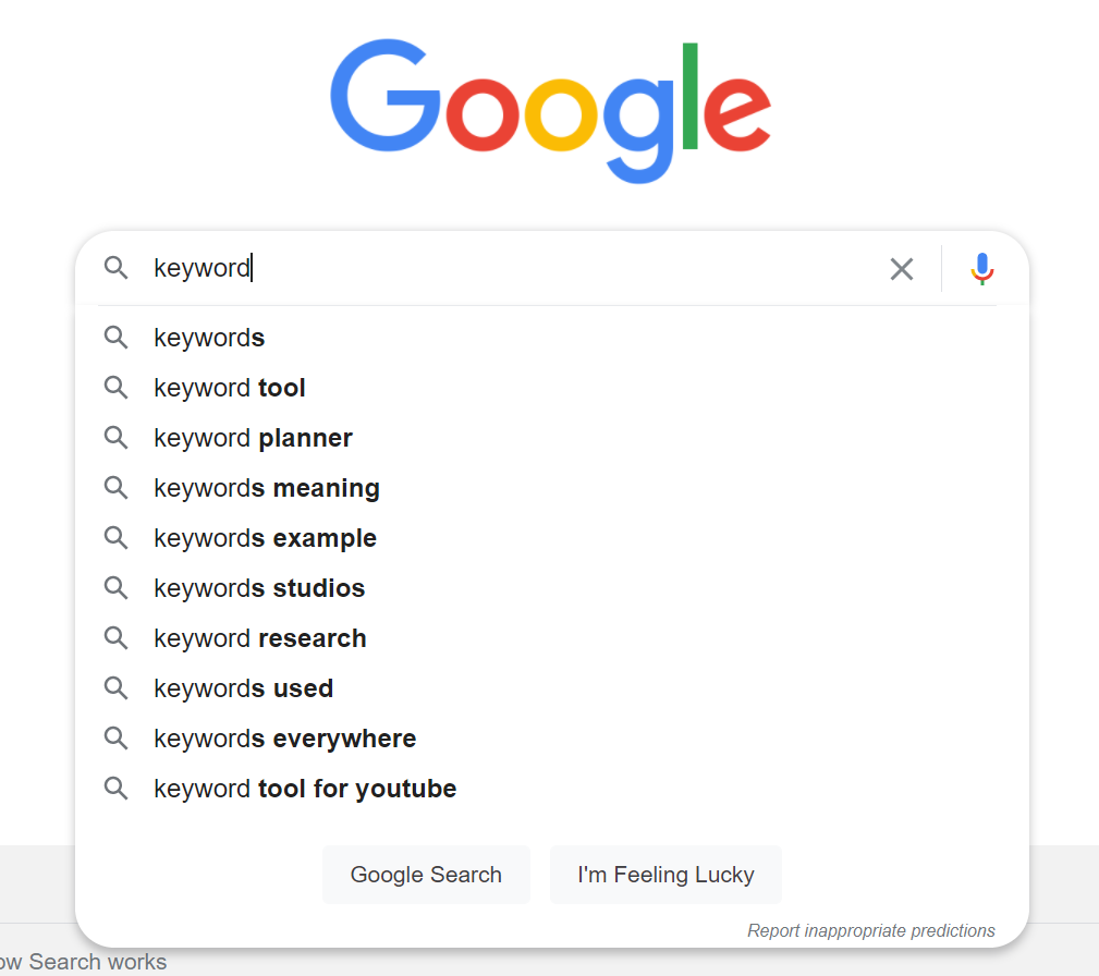 Google Suggested Search | SEO Blog
