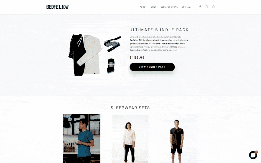 Custom Shopify Website | Bedfellow Dreams Homepage