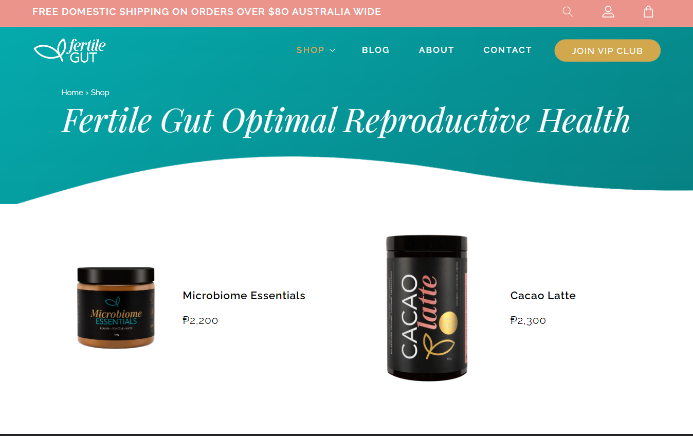 Shopify eCommerce | Fertile Gut Product Page