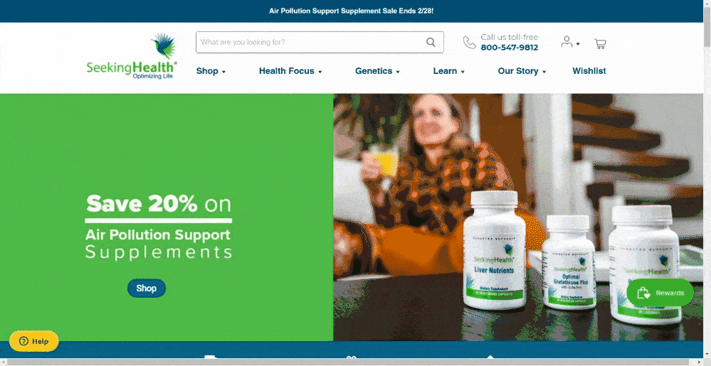 Custom Shopify Plus Development | Seeking Health Homepage